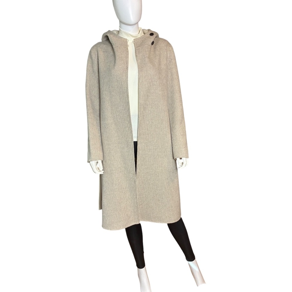 Theory Hooded Wrap Coat – Wool & Cashmere Blend, Size S - Picture 2 of 12